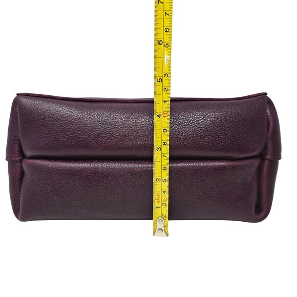 Portland Leather Goods Mini Crossbody Tote Classic Snap Plum Purple Handbag - Picture 14 of 16